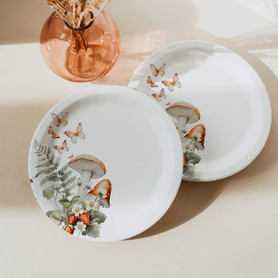 Assiettes En Carton Baby shower de champignons de la chute de la forêt