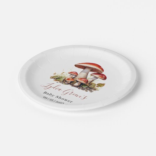 Assiettes En Carton Baby shower de champignons Invitation, Automne Neu (Angle)