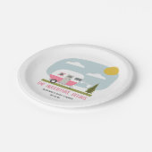 Assiettes En Carton Baby shower de championne Adventure Pink Retro (Angle)
