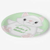 Assiettes En Carton Baby shower de chat Kitty (Angle)