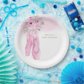 Assiettes En Carton Baby shower de chaussures rose Elegant Floral Ball (Fête)