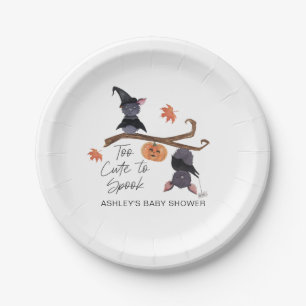 Assiettes En Carton Baby shower de chauves-souris d'aquarelle trop mig