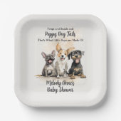 Assiettes En Carton Baby shower de chien chiot Tails (Recto)