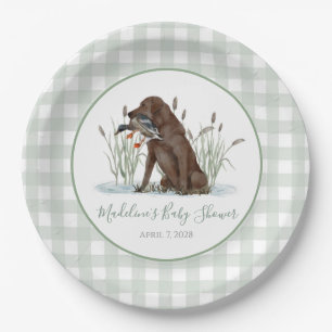 Assiettes En Carton Baby shower de Chien de Canard Vert du Sud de Prep