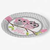 Assiettes En Carton Baby shower de Chouettes adorables (Angle)