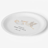 Assiettes En Carton Baby shower de cigogne Neutre (Angle)