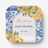 Assiettes En Carton Baby shower de Citrus Little Cutie (Recto)