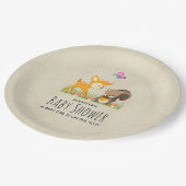 Assiettes En Carton Baby shower de dessin animé en bois mignon (Angle)