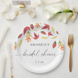 Assiettes En Carton Baby shower de feuilles qui tombent