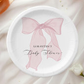 Assiettes En Carton Baby shower de fille à la cou rose