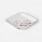 Assiettes En Carton Baby shower de fille à la cou rose (Angulaire)