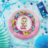 Assiettes En Carton Baby shower de fille, bébé avec papier d'ours en p (Fête)
