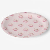 Assiettes En Carton Baby shower de fille Citrouille rose (Angle)