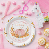 Assiettes En Carton Baby shower de fille Citrouille rose automne (Fête)