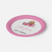 Assiettes En Carton Baby shower de fille d'avion (Angle)