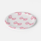 Assiettes En Carton Baby shower de fille rose Bow moderne (Angle)