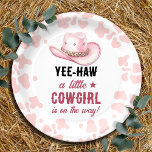 Assiettes En Carton Baby shower de fille rosée de rodéo<br><div class="desc">l'élégante aquarelle western rodeo. Le thème du Baby shower de Rodéo de la fille de la campagne. Facile à personnaliser.</div>