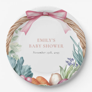 Assiettes En Carton Baby shower de filles du marché des fermiers culti