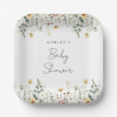 Assiettes En Carton Baby shower de Fleur sauvage d'été (Recto)