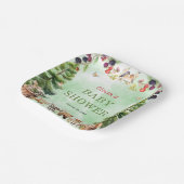 Assiettes En Carton Baby shower de fleurs de baies (Angulaire)