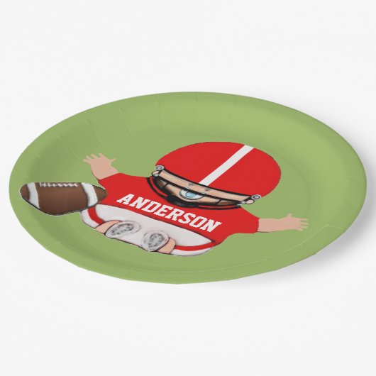Assiettes En Carton Baby shower de football (Angle)
