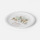 Assiettes En Carton Baby shower de forêt d'animaux (Angle)