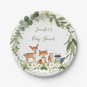 Assiettes En Carton Baby shower de forêt Élevage de la forêt