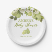 Assiettes En Carton Baby shower de fruits poires (Devant)