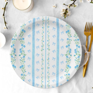 Assiettes En Carton Baby shower de garçon de la cou bleu mou