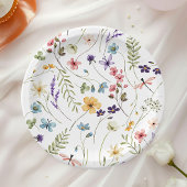 Assiettes En Carton Baby shower de jardin papillon fleur sauvage