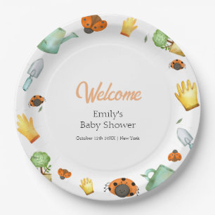 Assiettes En Carton Baby shower de jardin rustique Ladybug