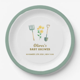 Assiettes En Carton Baby shower de jardinage floral de Boho cultivé lo