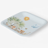 Assiettes En Carton Baby shower de la faune forestière (Angulaire)