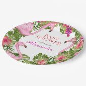 Assiettes En Carton Baby shower de la Flamme rose tropicale de la faun (Angle)