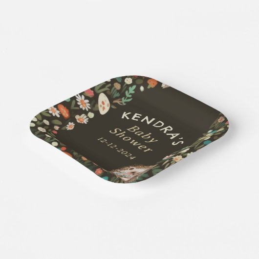 Assiettes En Carton Baby shower de la fleur de marguerite (Angulaire)