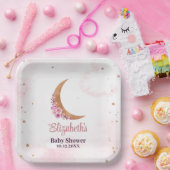 Assiettes En Carton Baby shower de la lune d'or (Fête)