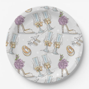 Assiettes En Carton Baby Shower de la Mariée