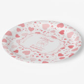 Assiettes En Carton Baby shower de la Saint Valentin (Angle)