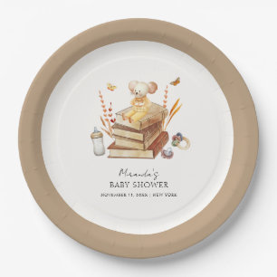 Assiettes En Carton Baby shower de la souris de livre Boho neutre pour