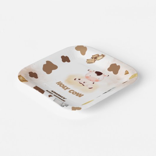 Assiettes En Carton Baby shower de la vache ferme (Angulaire)