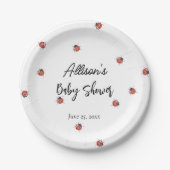 Assiettes En Carton Baby shower de Ladybugs mignons (Devant)