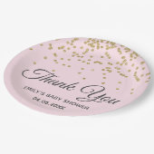 Assiettes En Carton Baby shower de Merci de Parties scintillant en or  (Angle)