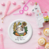 Assiettes En Carton Baby shower de mouton doux simple (Fête)