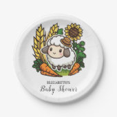 Assiettes En Carton Baby shower de mouton doux simple (Devant)