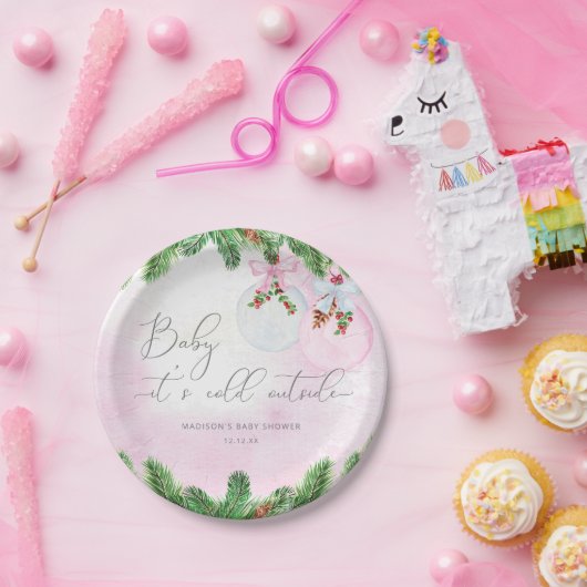Assiettes En Carton Baby shower de Noël d'hiver (Fête)