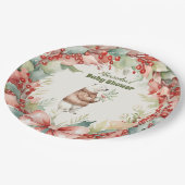 Assiettes En Carton Baby shower de Noël d'hiver Woodland (Angle)