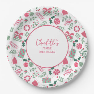 Assiettes En Carton Baby shower de Noël festif
