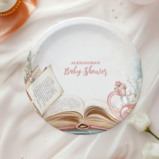 Assiettes En Carton Baby shower de nouveau chapitre Storybook