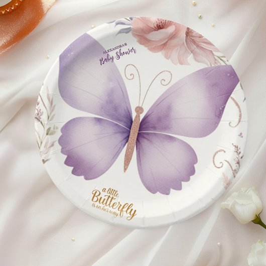 Assiettes En Carton Baby shower de papillon Boho