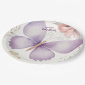 Assiettes En Carton Baby shower de papillon Boho (Angle)